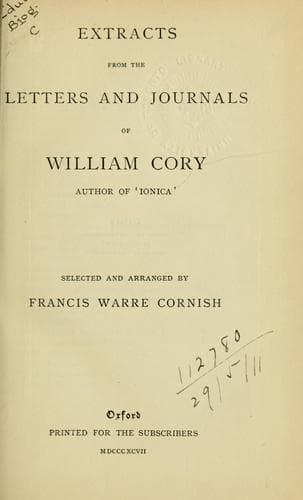 Tapa de Extracts from letters and journals