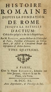 Tapa de Histoire romaine depuis la fondation de Rome jusqu'à la bataille d'Actium