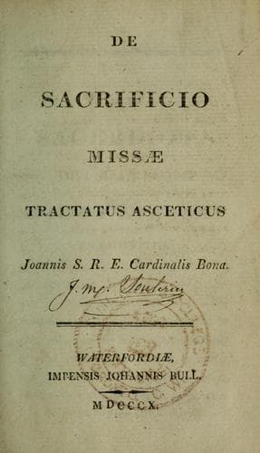Tapa de De sacrificio missae