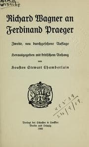 Tapa de Richard Wagner an Ferdinand Praeger