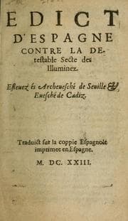 Tapa de Edict d'Espagne contre la detestable secte des Illuminez. Esleuez ès Archeuesché de Seuille et Euesché de Cadiz