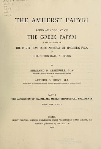 Tapa de The Amherst papyri