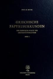 Tapa de Griechische Papyrusurkunden der Hamburger Staats- und Universitätsbibliothek