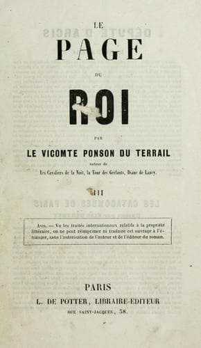 Tapa de Le page du roi