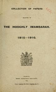 Tapa de Collection of papers relating to the Hooghly Imambarah, 1815-1910