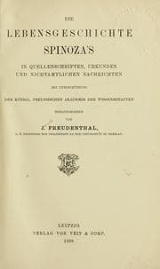 Tapa de Die Lebensgeschichte Spinoza's