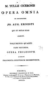 Tapa de M. Tullii Ciceronis opera omnia ex recensione Jo. Aug. Ernesti qui et notas suas adjecit ..