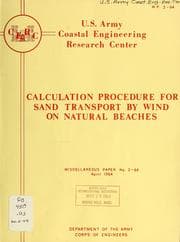 Tapa de Calculation procedure for sand transport by wind on natural beaches
