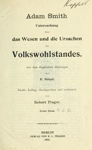 Tapa de Untersuchung über das Wesen und die Ursachen des Volkswohlstandes