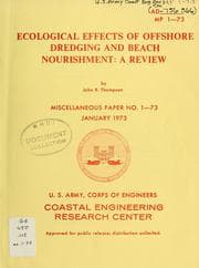 Tapa de Ecological effects of offshore dredging and beach nourishment