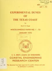 Tapa de Experimental dunes of the Texas coast