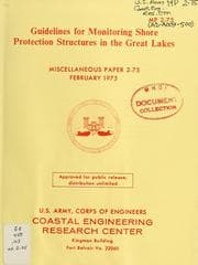 Tapa de Guidelines for monitoring shore protection structures in the Great Lakes