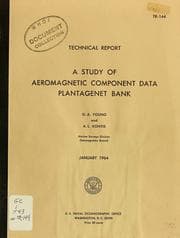 Tapa de A study of aeromagnetic component data Plantagenet Bank