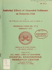 Tapa de Sublethal effects of suspended sediments on estuarine fish