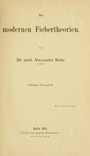 Tapa de Die modernen Fiebertheorien