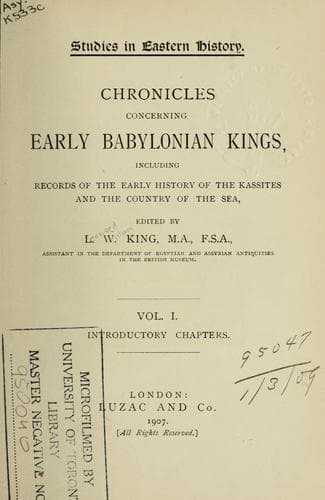 Tapa de Chronicles concerning early Babylonian kings