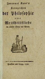 Tapa de Immanuel Kant's Kennzeichen der Philosophie oder Weischeitsliebe im reinsten Sinne des Worts