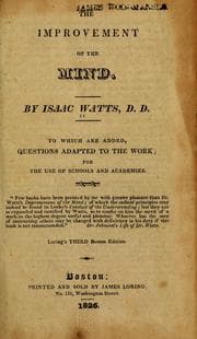 Tapa de The improvement of the mind