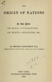 Tapa de The origin of nations. -