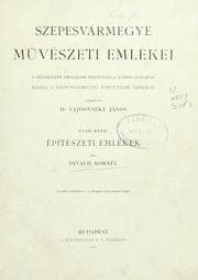 Tapa de Szepesvármegye müvészeti emlékei