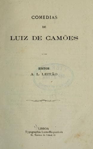 Tapa de Comedias de Luiz de Camões