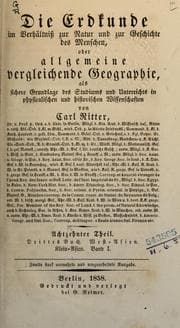 Tapa de Die Erdkunde im Verhältniss zur Natur und zur Geschichte des Menschen; Namen- und Sach-Verzeichniss ...