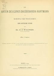 Tapa de Die Arten des Genus Daudebardia Hartmann in Europa und Westasien