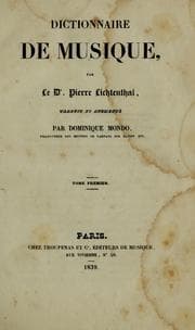 Tapa de Dictionnaire de musique