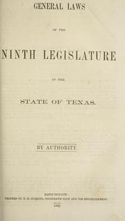 Tapa de Laws of the eighth Legislature of the State of Texas, extra session