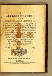 Tapa de Representacion del procurador general del ilustre Cabildo, Justicia, y Regimiento de esta ciudad