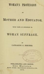 Tapa de Woman's profession as mother and educator with views in opposition to woman suffrage