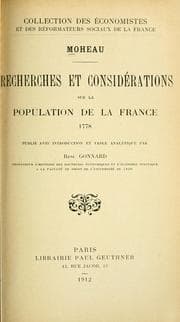 Tapa de Recherches et considérations sur la population de la France, 1778