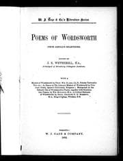 Tapa de Poems of Wordsworth (from Arnold's selections)
