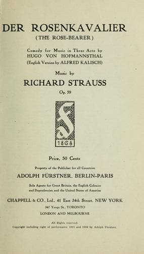 Tapa de Der Rosenkavalier