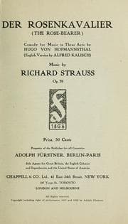 Tapa de Der Rosenkavalier