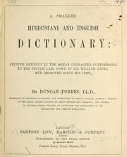 Tapa de A smaller Hindustani and English dictionary