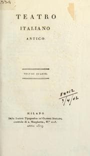 Tapa de Teatro italiano antico