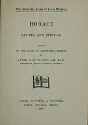 Tapa de Satires and epistles