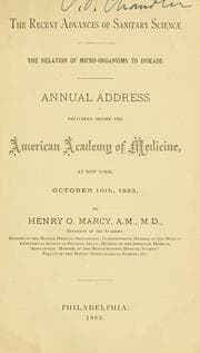 Tapa de The recent advances of sanitary science