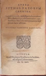 Tapa de Aurea Pythagoreorum carmina
