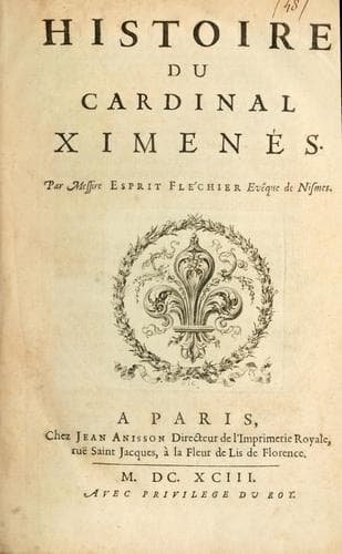Tapa de Histoire du cardinal Ximenés