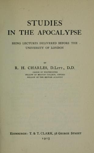 Tapa de Studies in the Apocalypse