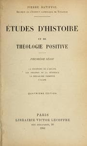Tapa de Études d'histoire et de théologie positive