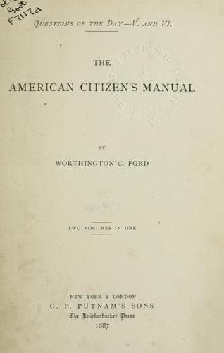 Tapa de American citizen's manual