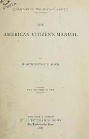 Tapa de American citizen's manual