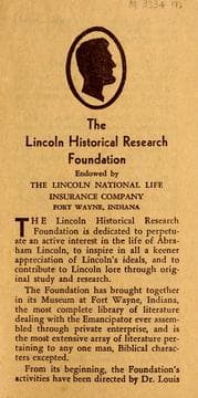 Tapa de Lincoln Historical Research Foundation