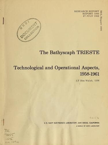 Tapa de The bathyscaph Trieste
