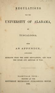 Tapa de Regulations for the University of Alabama, at Tuscaloosa