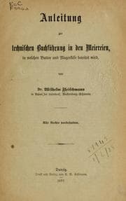 Tapa de Anleitung zur technischen Buchführung in den Meiereien