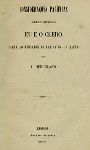 Tapa de Consideraçoes pacificas sobre o opusculo, Eu e o clero